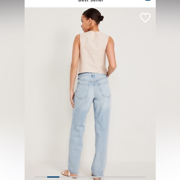 NWT Old Navy High-Waisted OG Loose Jeans Light Wash Size 8 Mom Jeans Retro Fall - Picture 2 of 6